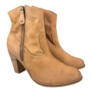 Steve Madden SiZE 9 M Tan Double Zip Western Cowboy Style Leather Booties